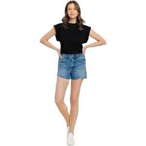 Vervet by Flying Monkey High Rise Distressed Hem A-Line Shorts - T6315 - Size XL